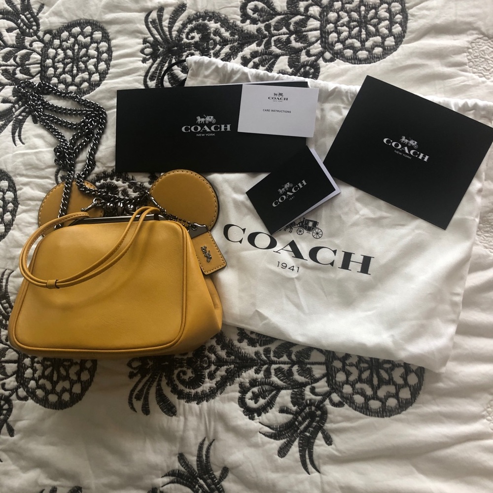 Disney x coach 1941 leather Mickey kisslock purse